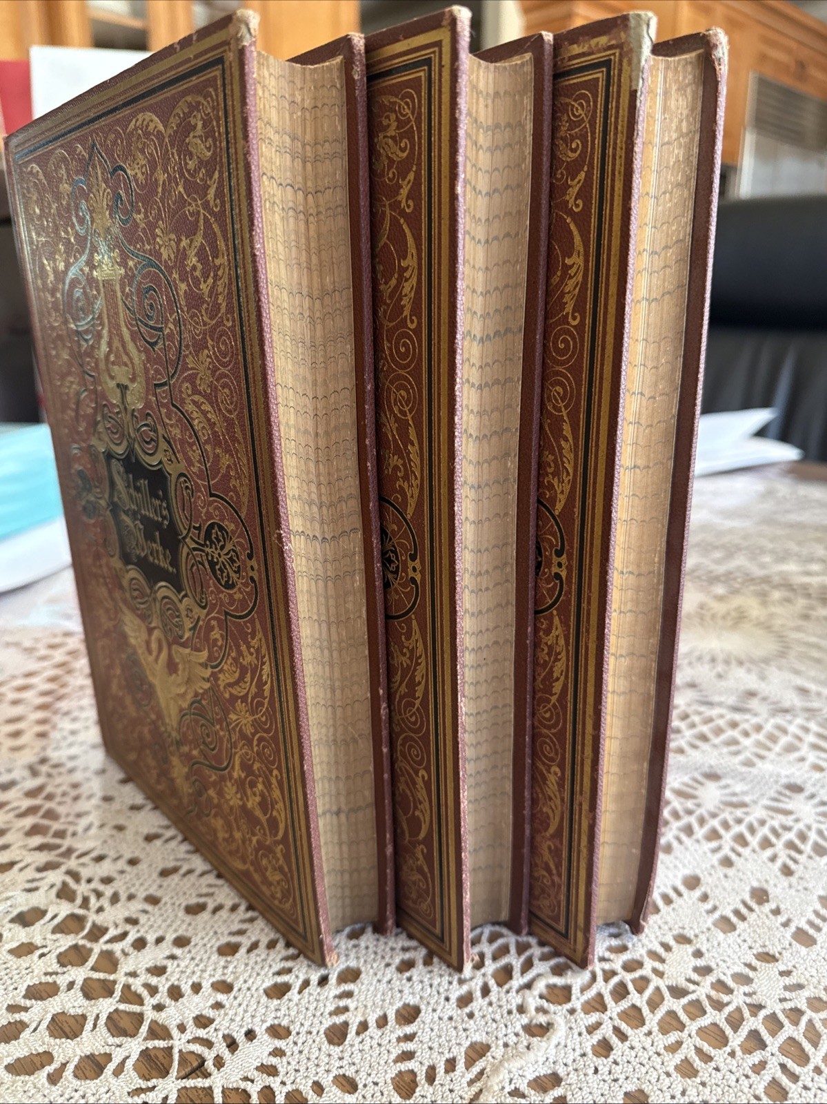 Antique Schiller’s Werke 3 Volumes German Language Volume 1, 3 And 4 In The Set