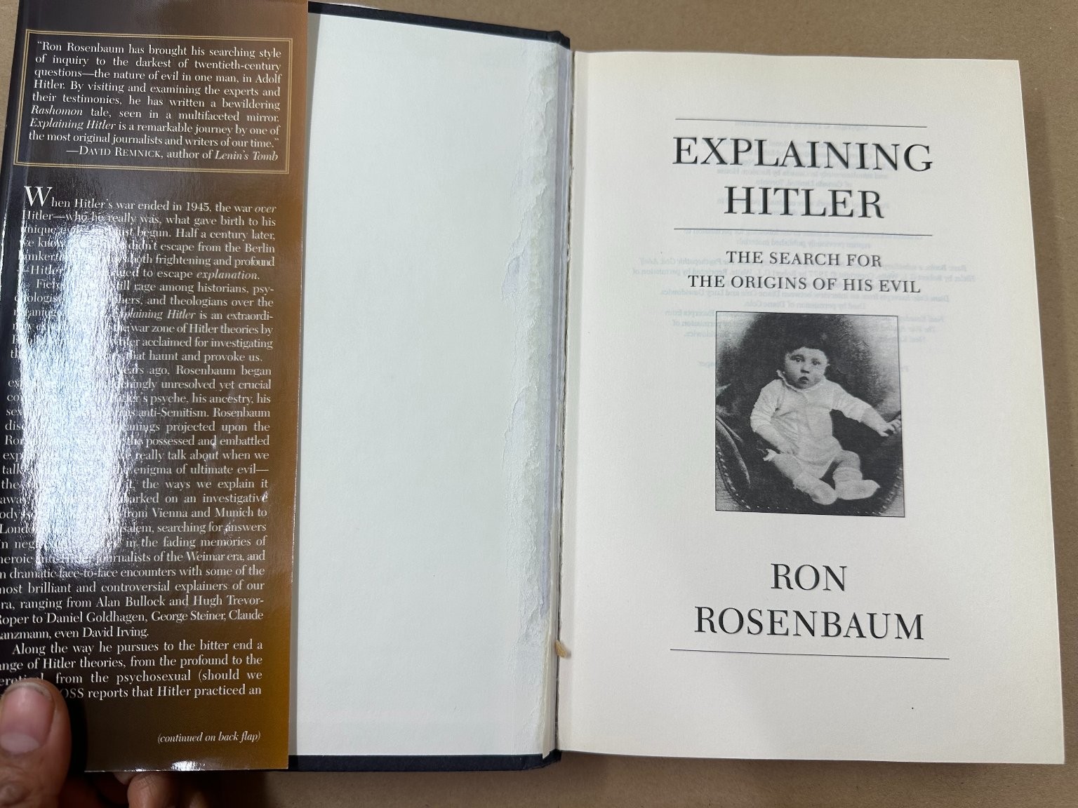 Explaining Hitler Ron Rosenbaum 1998 First Edition Historical Analysis