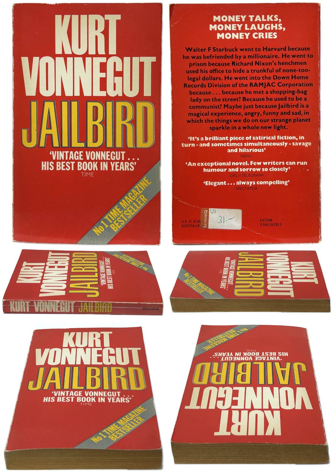 Kurt Vonnegut Lot of 4 mm pb SLAUGHTERHOUSE 5, GALAPAGOS, JAILBIRD, HOCUS POCUS