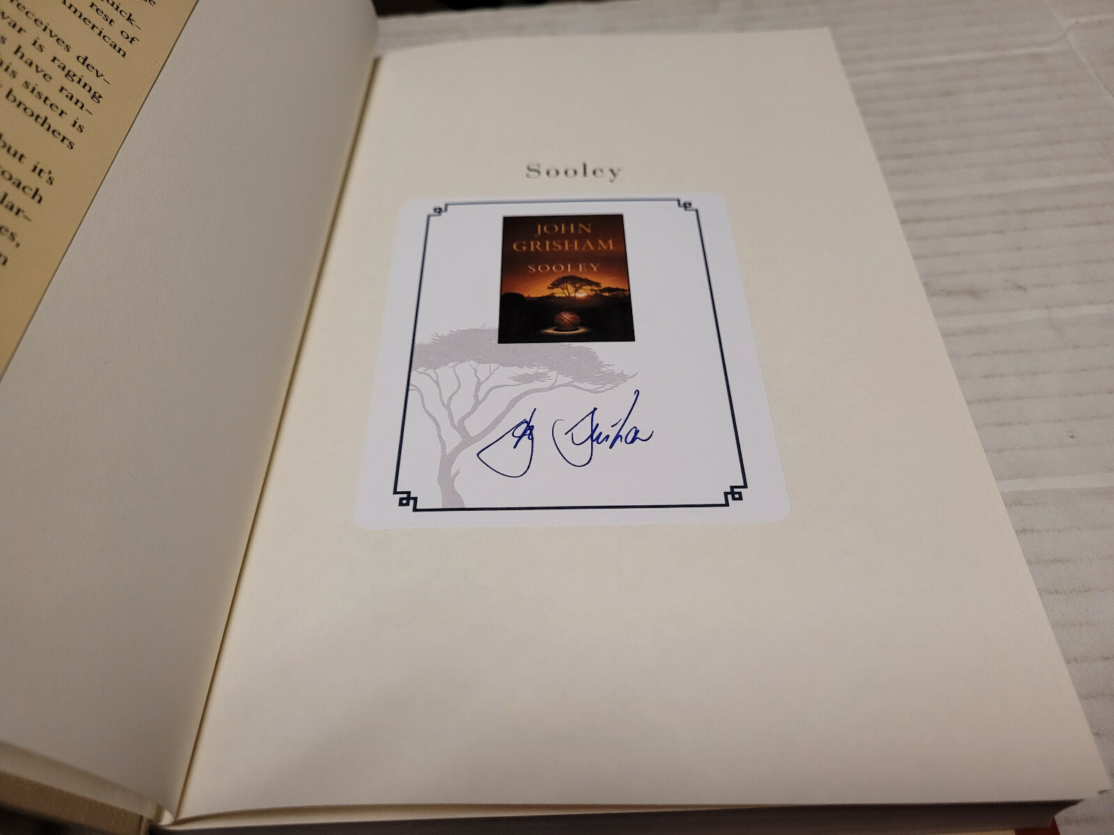 Sooley by John Grisham (2021, Hardcover) SIGNED BOOKPLATE 1st/1st