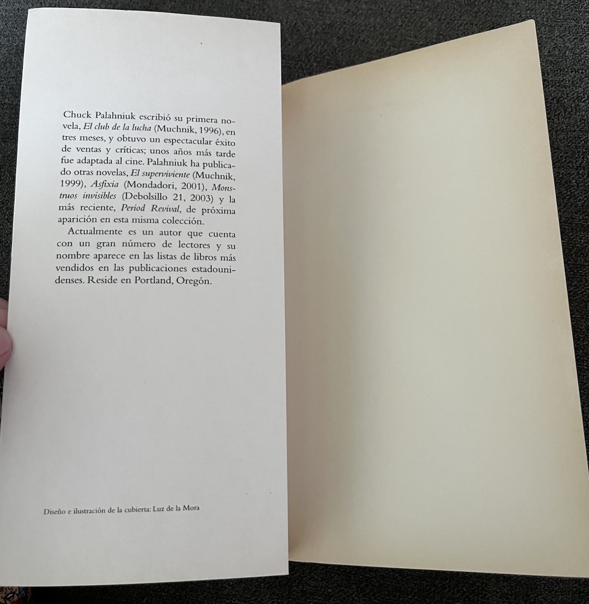 Signed Chuck Palahniuk Nana Lullaby 2003 Mondadori French Flap PB