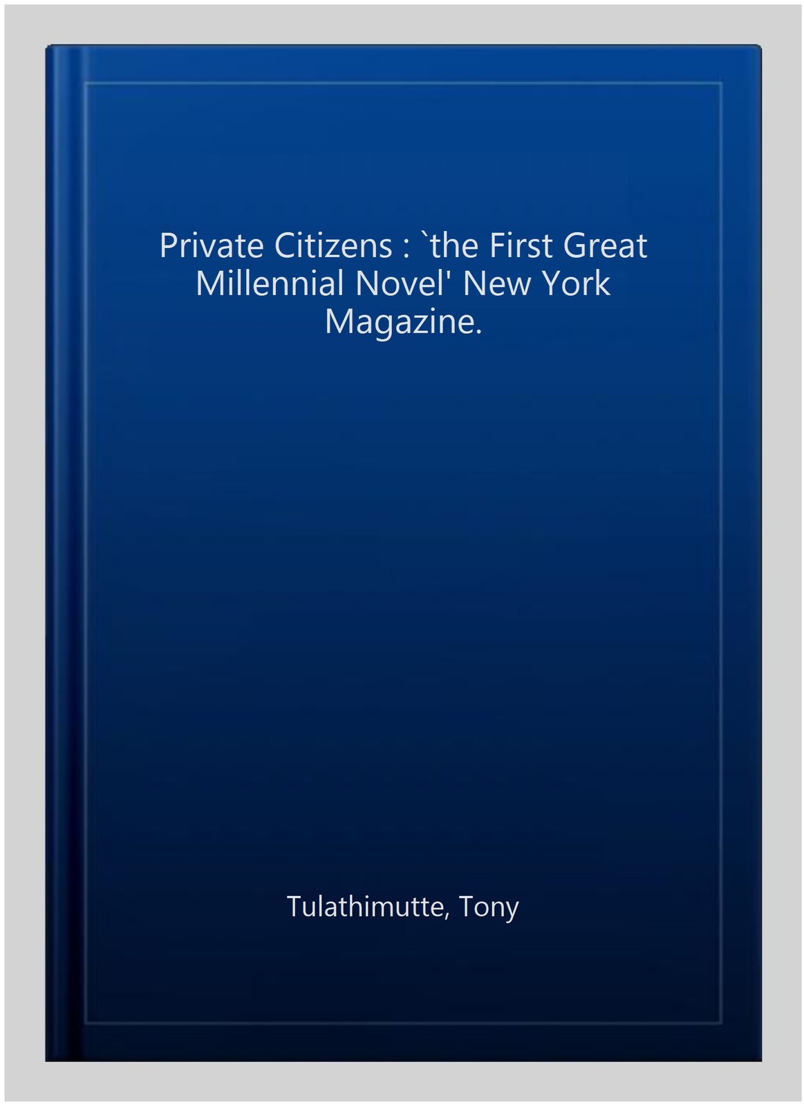 Private Citizens : `the First Great Millennial Novel‘ New York Magazine., Pap…