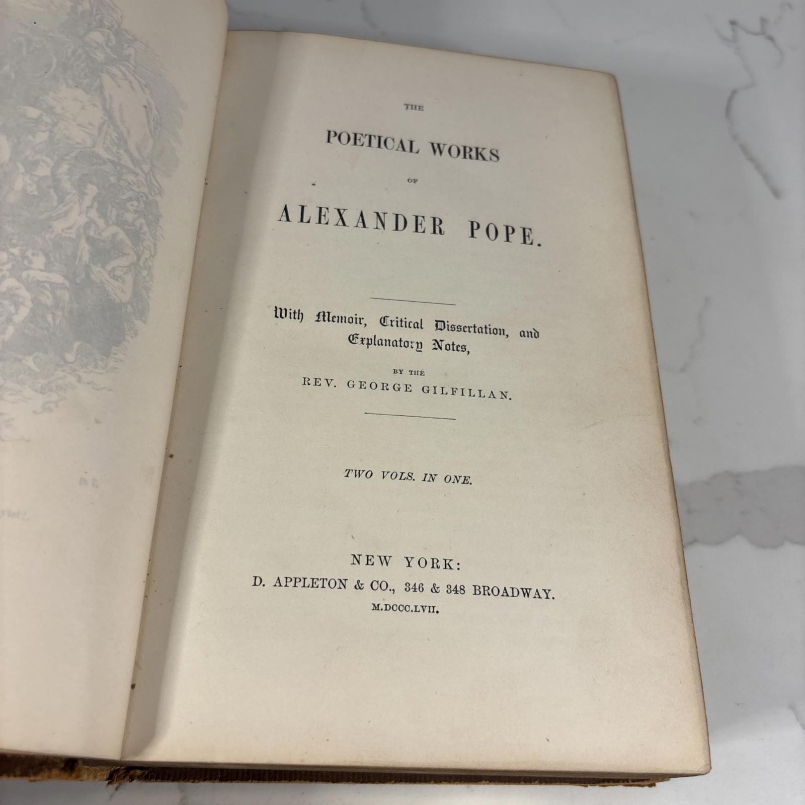 The Poetical works of Alexander Pope 1857 – D Appleton & Co Leather Book