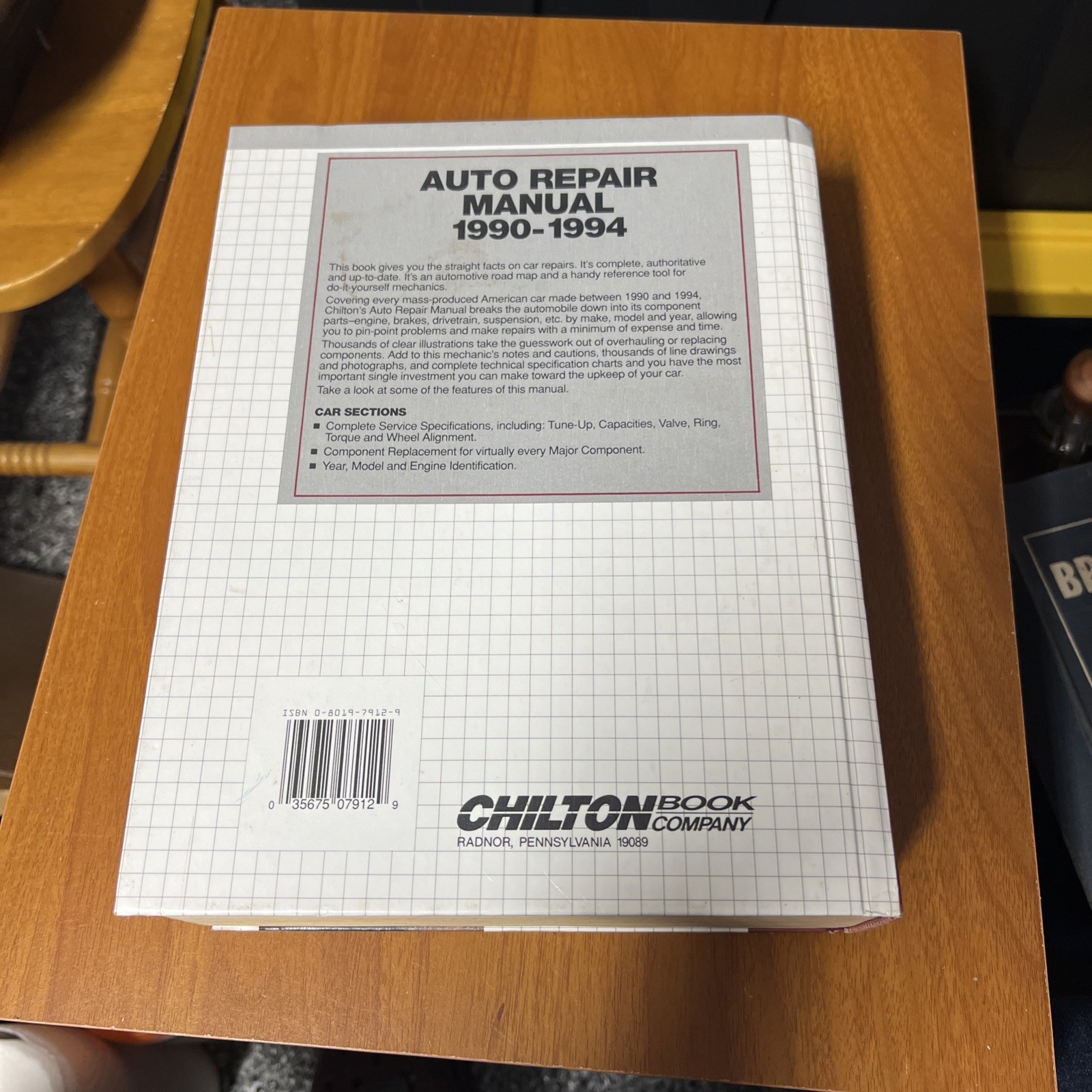 Vintage Chilton’s Auto Repair Manual 1990-1994 Hardback Book 1993