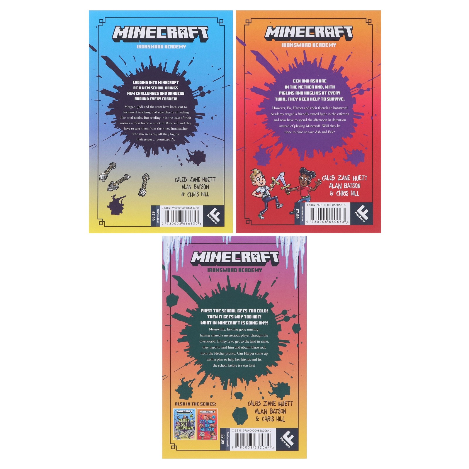 Minecraft Ironsword Academy Series by Mojang AB 3 Books – Ages 6-9 – Paperback