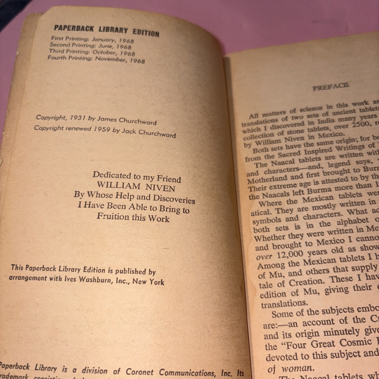 The Lost Continent Of MU By James Church Ward PB
