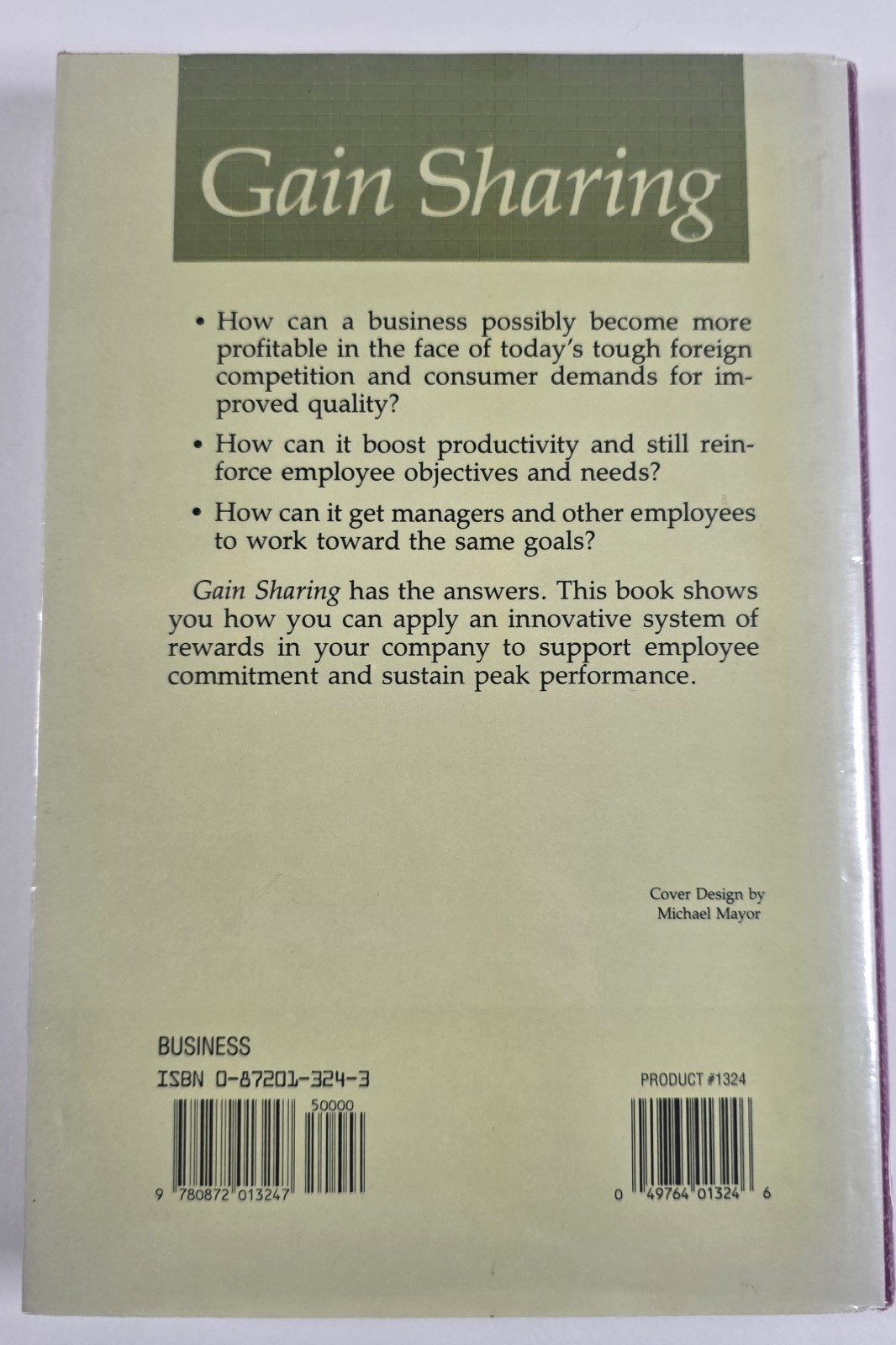 GAIN SHARING By John G. Belcher – Hardcover **Mint Condition**