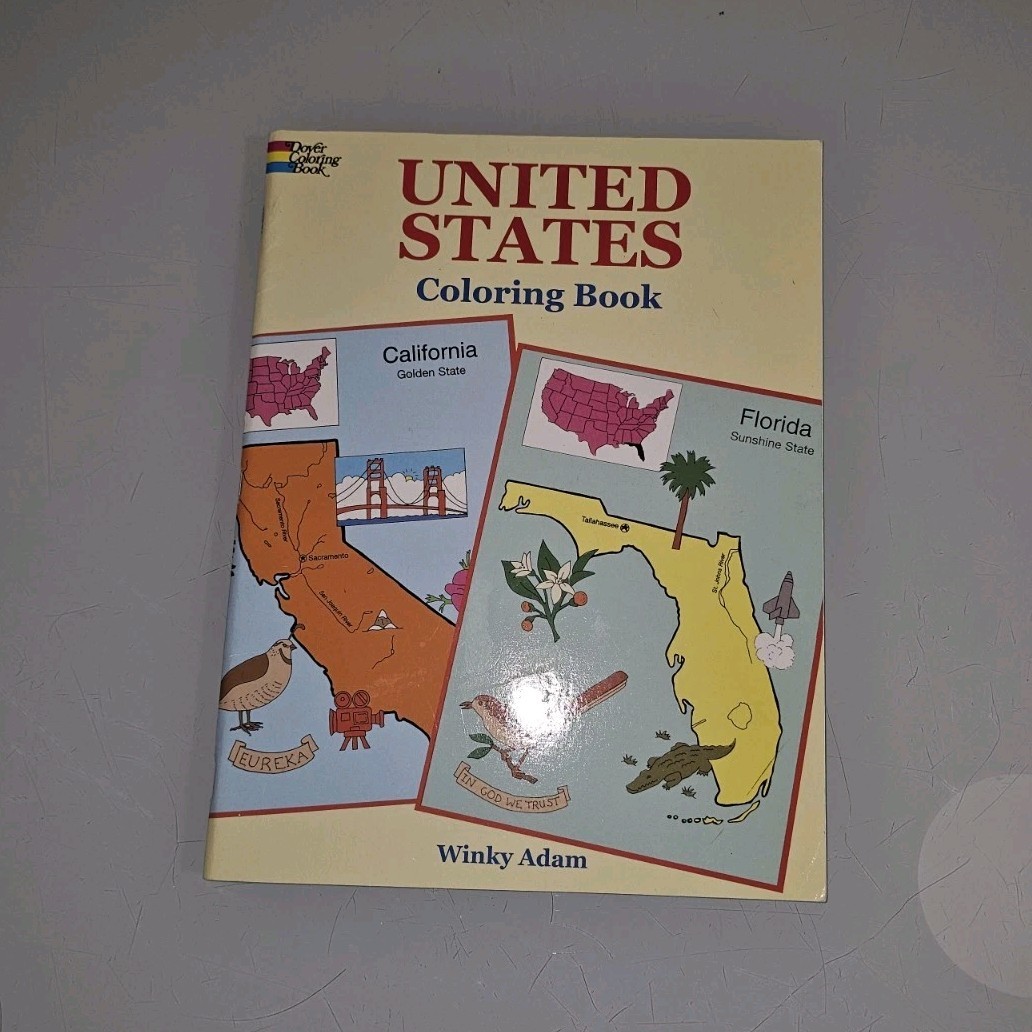 United States Coloring Book by Winky Adam, Dover Publications, Paperback