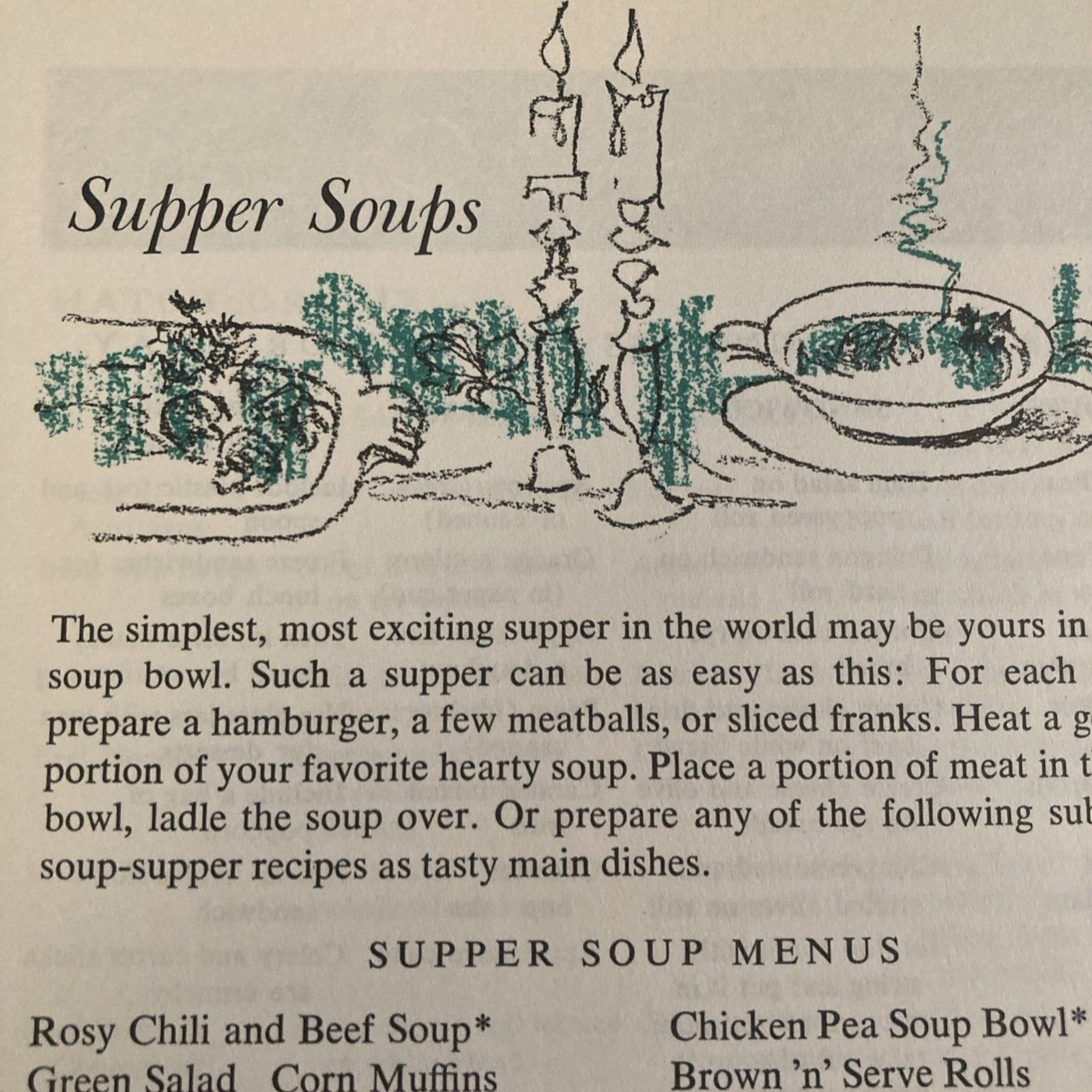 A Campbell Cookbook cooking with Soup Recipes LITHOGRAPH First Edition Good Red
