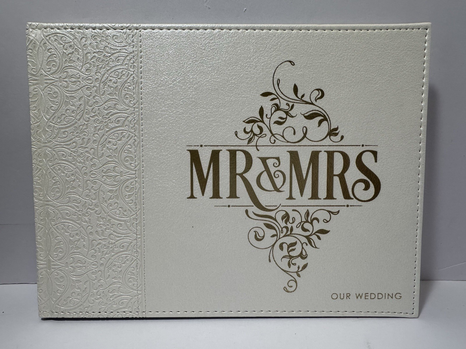 Wedding Guest Book “ Our Wedding” Lux-Leather MR & Mrs (Hardback) 160 Pages