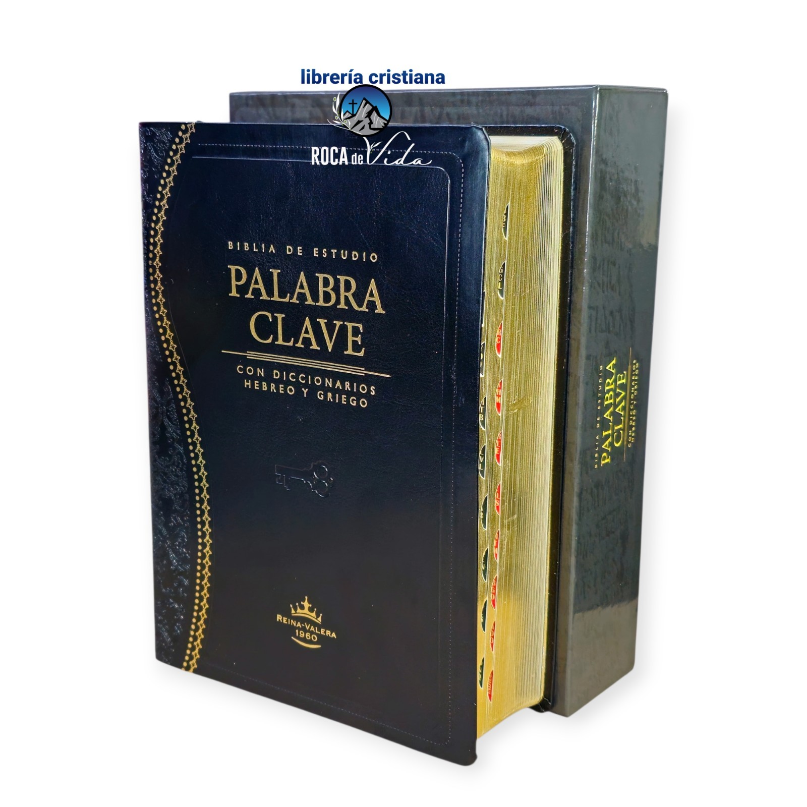 Biblia de Estudio Palabra Clave RV1960, con diccionario en hebreo Indice Negro