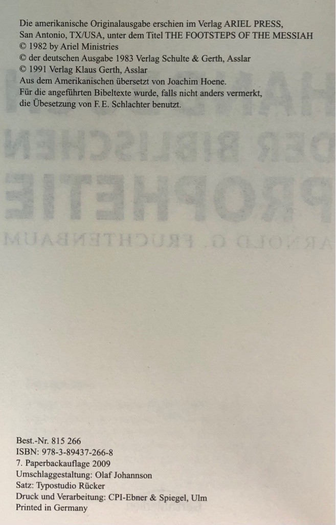 Handbuch der biblischen Prophetie – Arnold G. Fruchtenbaum 73607