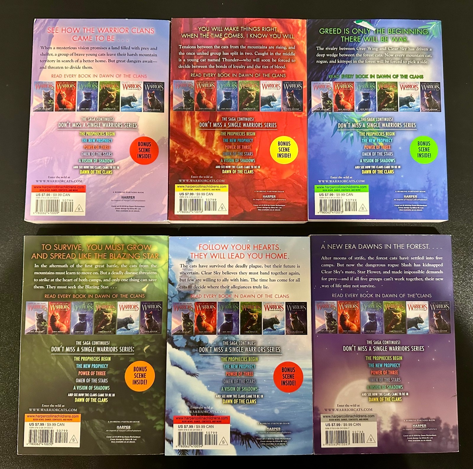 Warriors: Dawn of the Clans Complete 5th Book Series Volumes 1-6 by Erin Hunter