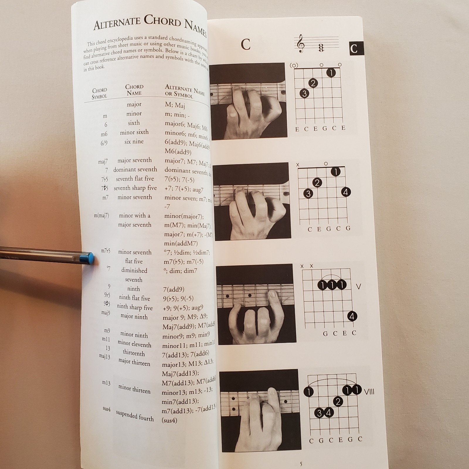 The Gig Bag Book of Guitar Picture Chords 1995 Amsco Publications Chart Diagrams