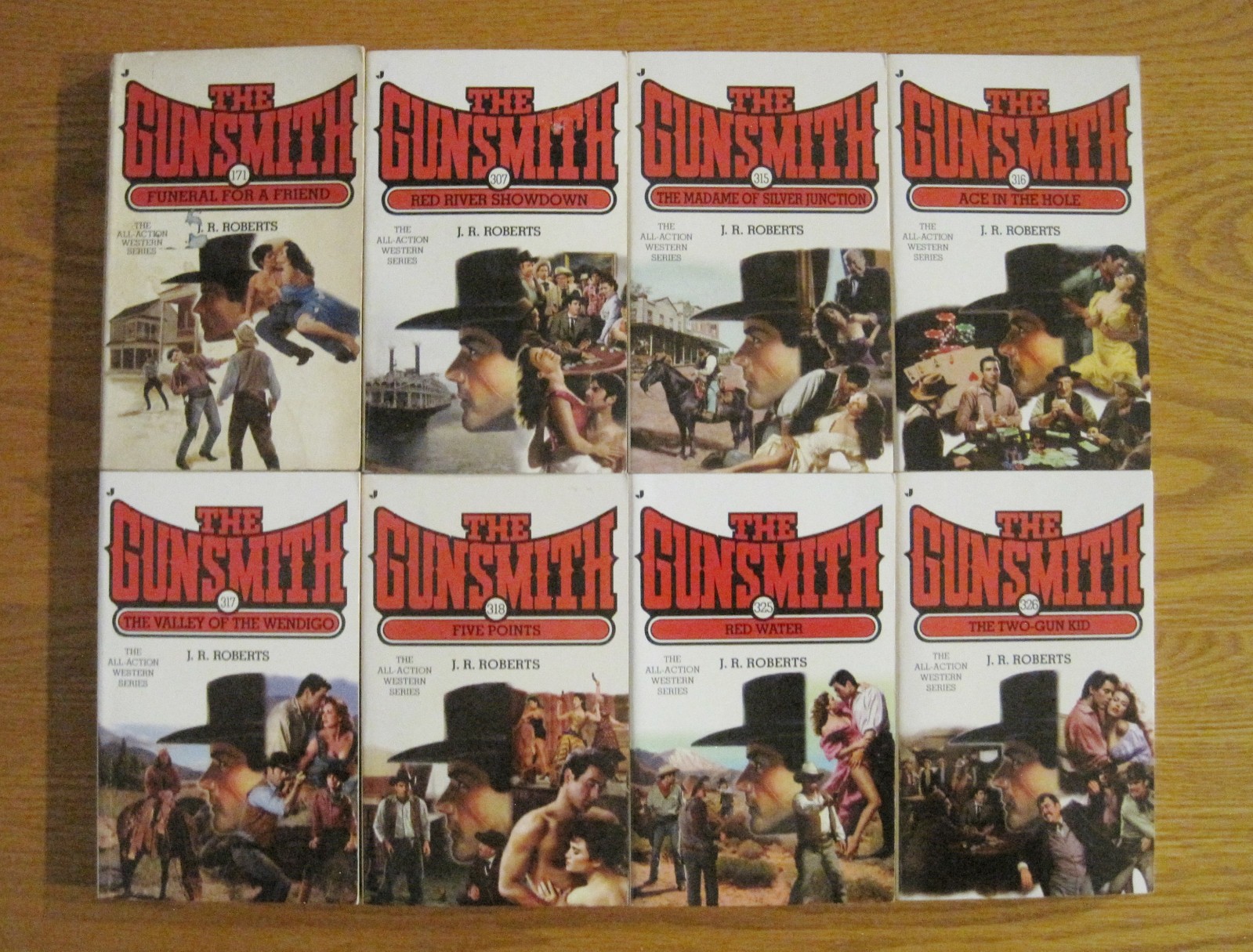 The GUNSMITH – J.R. Roberts – 8 Adult Western Paperback Book Lot – 300’s