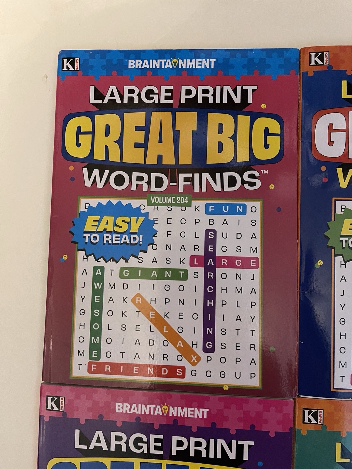 LOT 6 New Large Print GREAT BIG Word-Finds Word Search Kappa 204-209 Free Ship