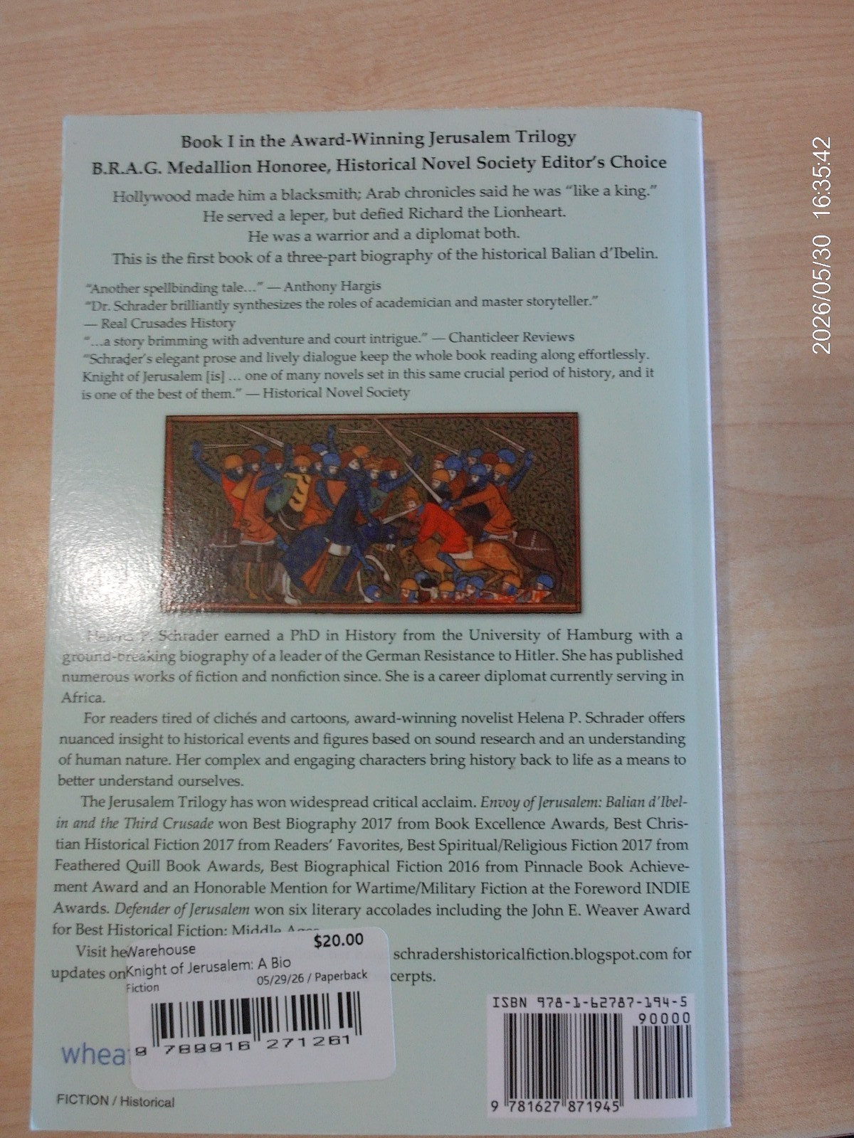 Knight of Jerusalem: A Biographical Novel of Balian D’Ibelin by Helena Schrader