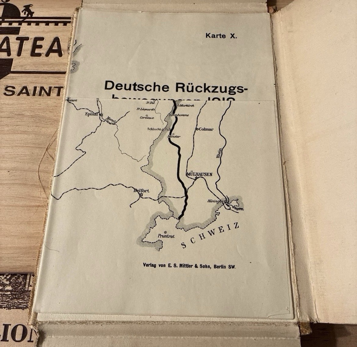 Map Book WWI WW1 Battle Maps German Army France Antique Vintage Military Books