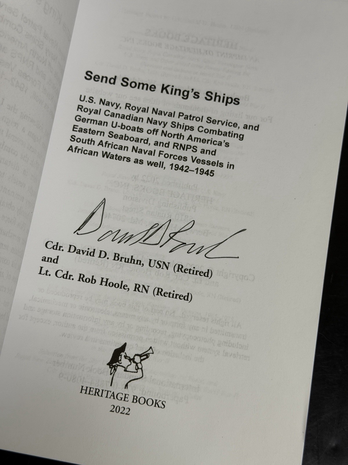 Send Some King’s Ships U.S. Navy, Royal Naval Patrol Service SIGNED by author SC