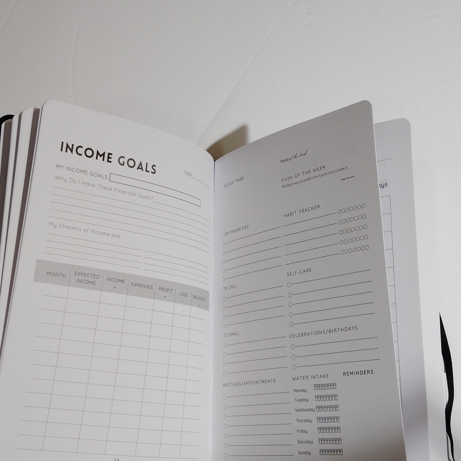 Progress Undated 365 Day Goal Setting, Progress Planner Notebook Black 196 Pages