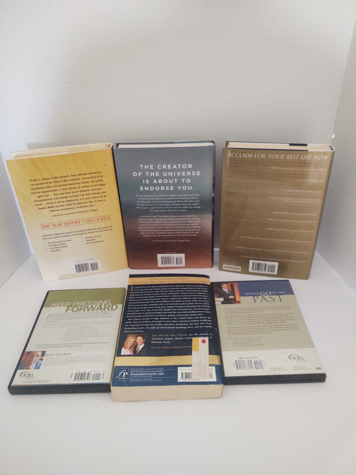 Lot Of 4 Joel Osteen Books 2 DVDs Christian Religious Faith Motivational Bundle