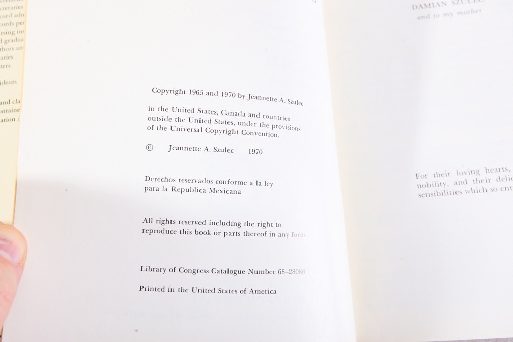 A Syllabus for the Surgeon’s Secretary by Jeannette Szulec, 1970 (1974), SIGNED