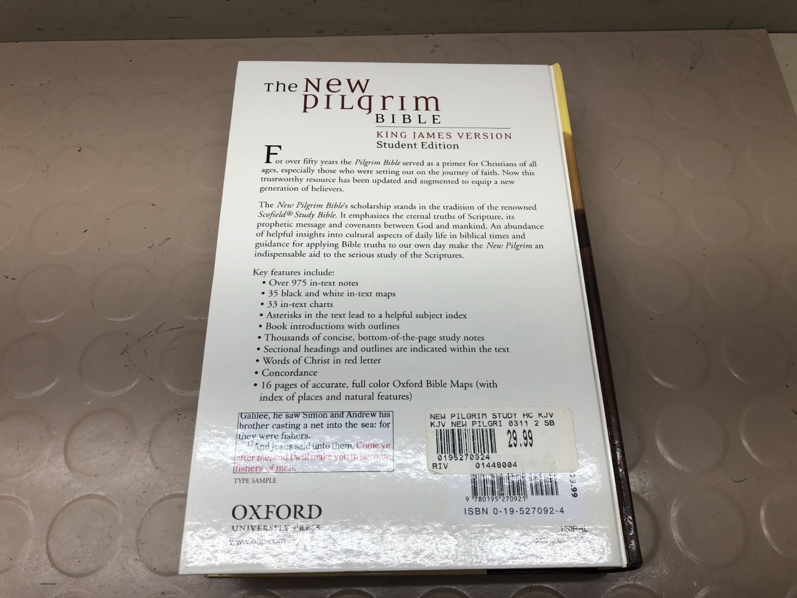 The New Pilgrim Bible King James Version Student Edition HB (Read Description)