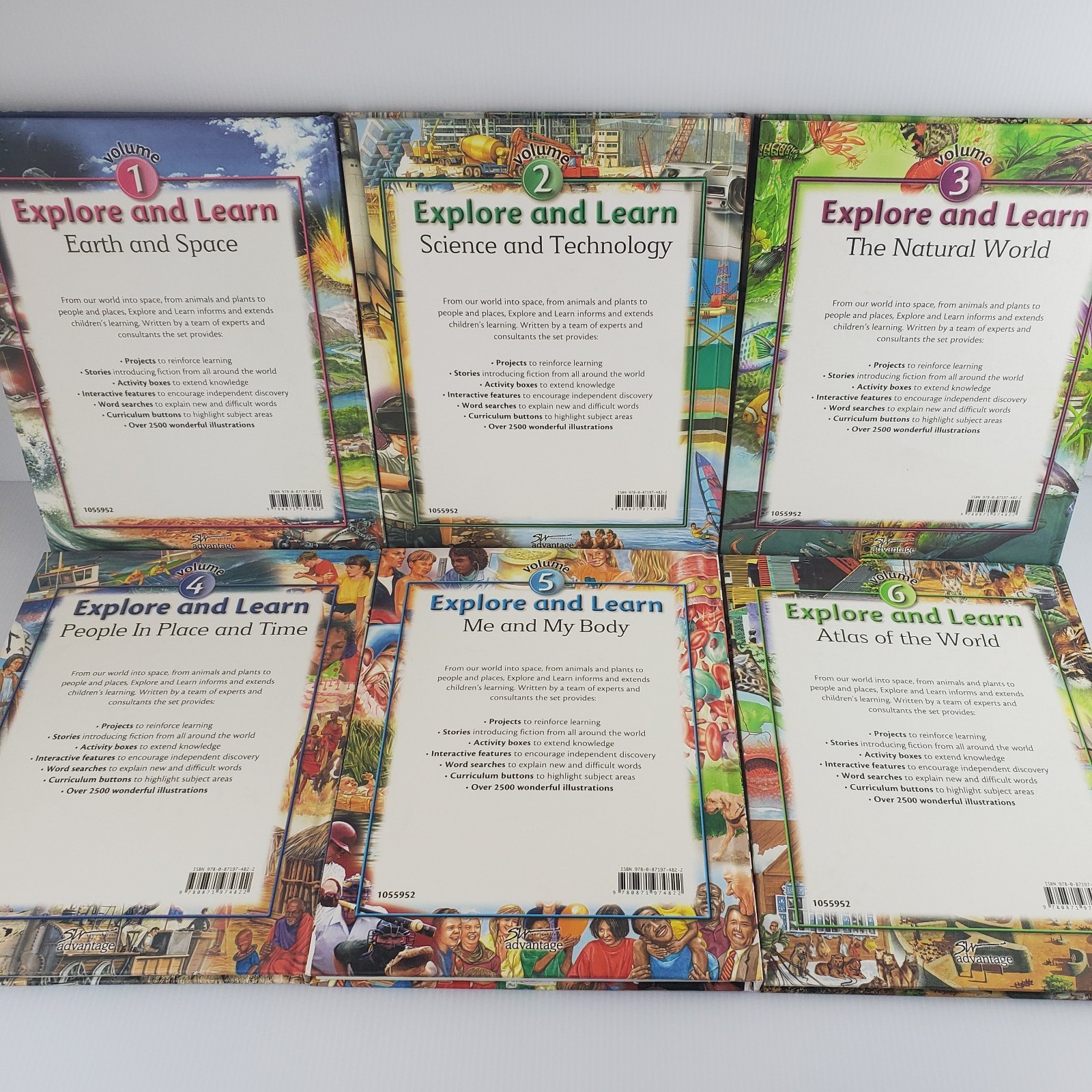 SW Advantage Lot of 6 Explore & Learn HC Homeschool Learning w Fold Out Maps