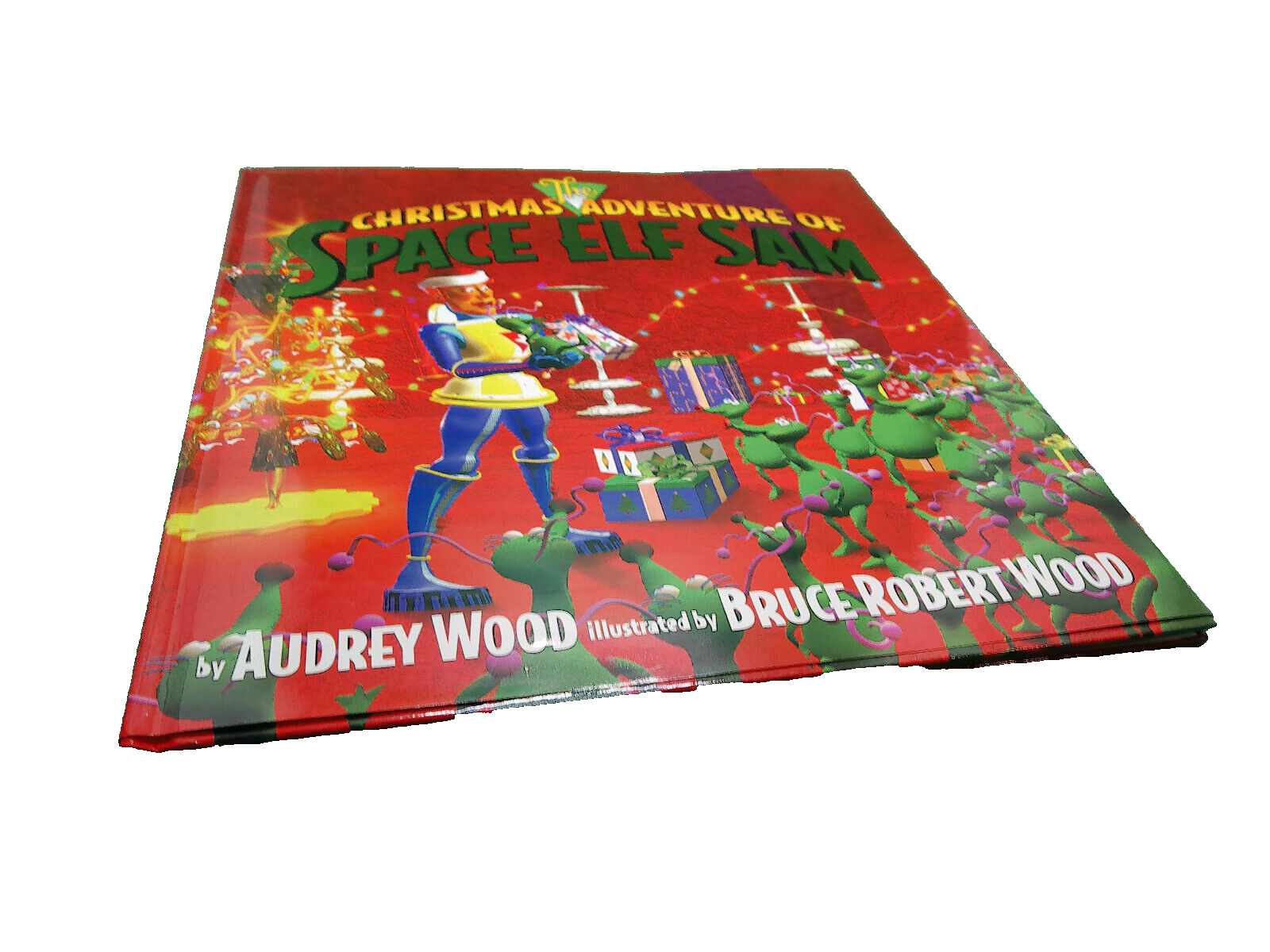 Christmas Adventure Space Elf Sam HB book 1999 signed author Audrey Bruce Wood