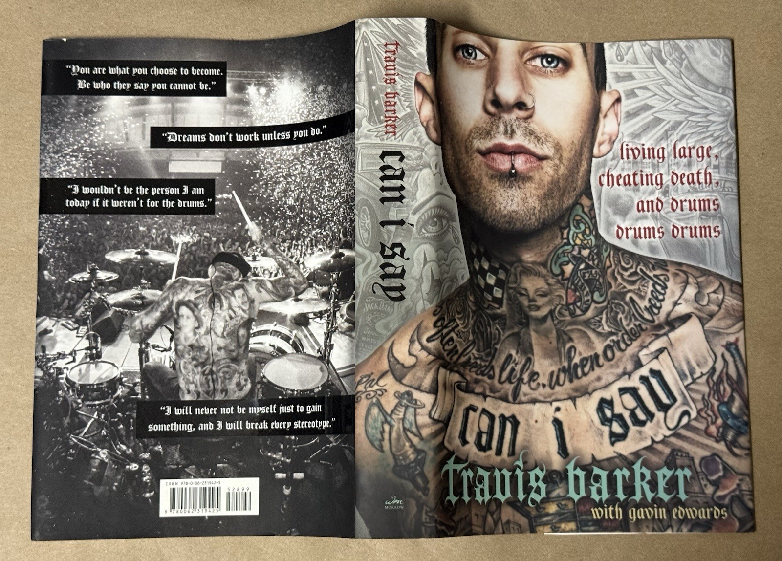 Travis Barker With Gavin Edwards Can I Say Hardcover Book