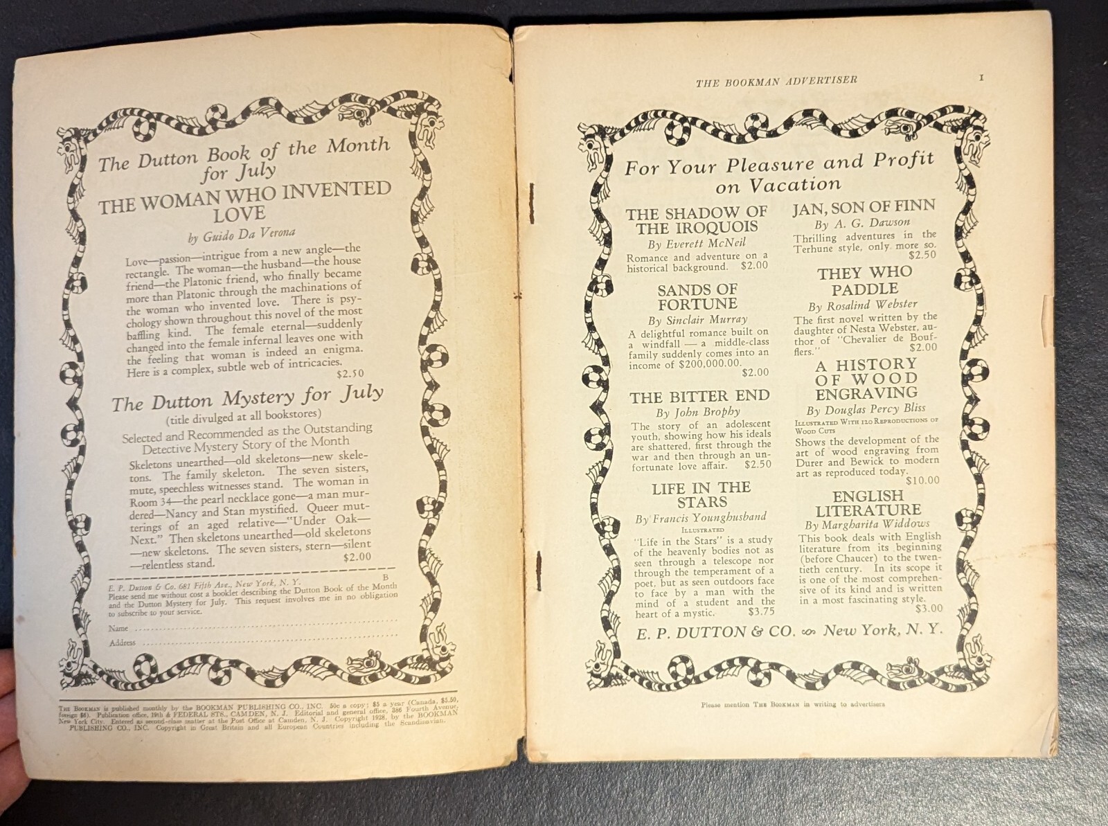 The Bookman Literacy Magazine Lot of 8 – 1921, 1923, 1926, 1928, 1930