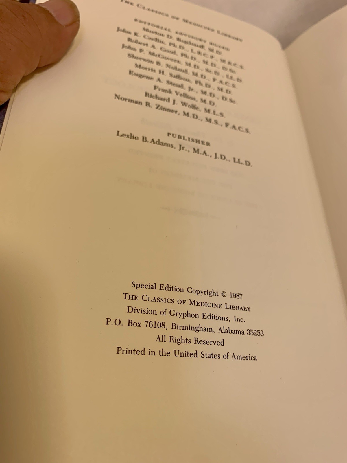 Theodor Billroth GENERAL SURGICAL PATHOLOGY Classic of Medicine 1987 Near Mint