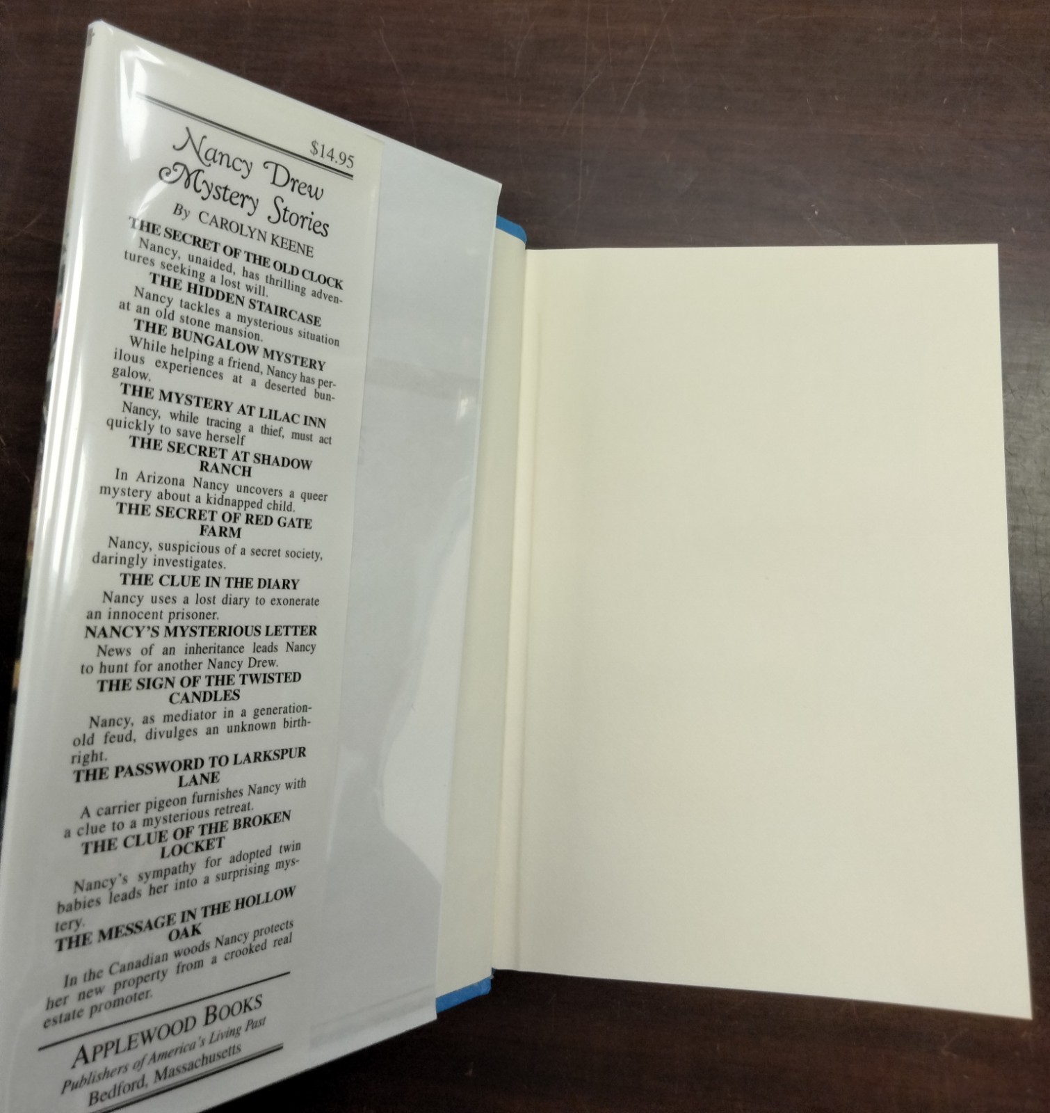 Applewood Books Nancy Drew #12 Message in the Hollow Oak 1st Print hcdj Keene