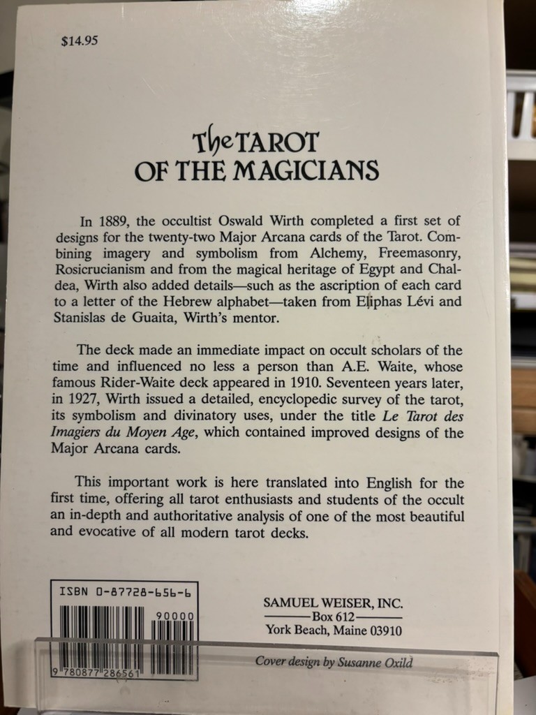 The Tarot of the Magicians, Oswald Wirth, 1990 2nd printing, like new, unused SC
