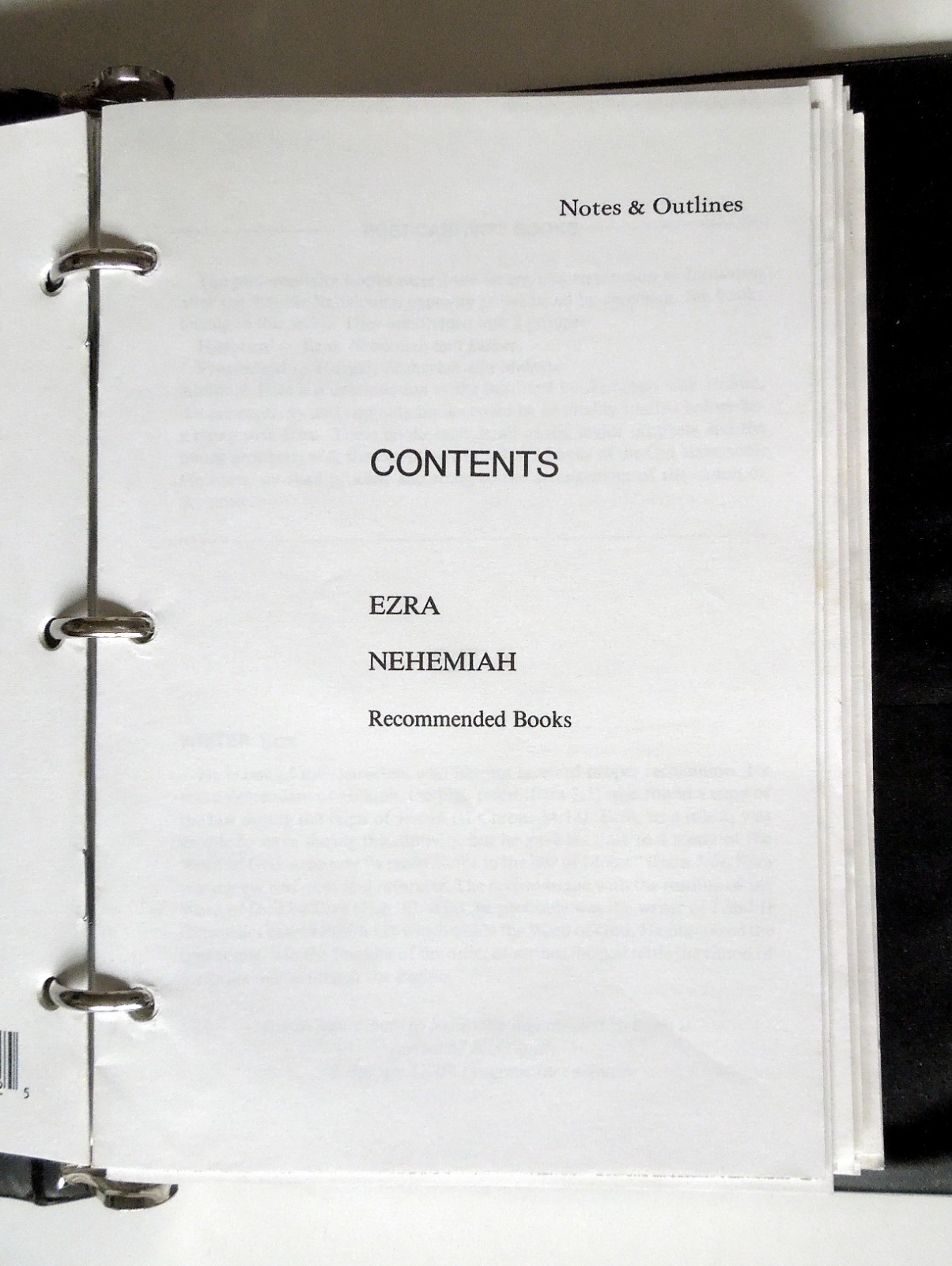 J. Vernon McGee’s Notes on the Holy Bible (partially complete, w/binder)