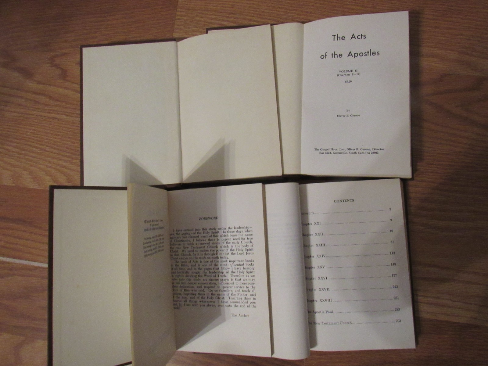 THE ACTS OF THE APOSTLES BY OLIVER B. GREENE Complete Set in 4 Volumes HC NICE!