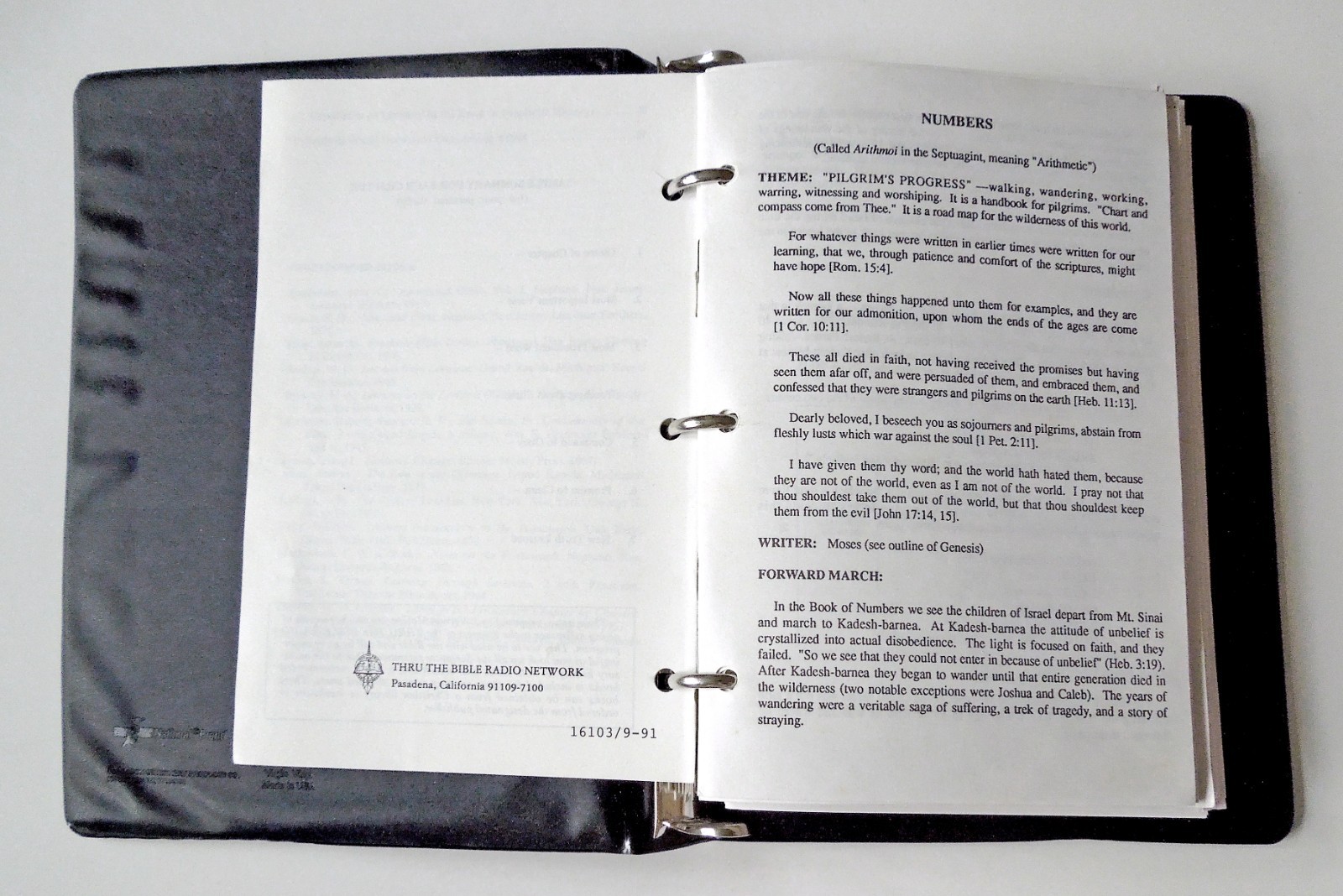 J. Vernon McGee’s Notes on the Holy Bible (partially complete, w/binder)