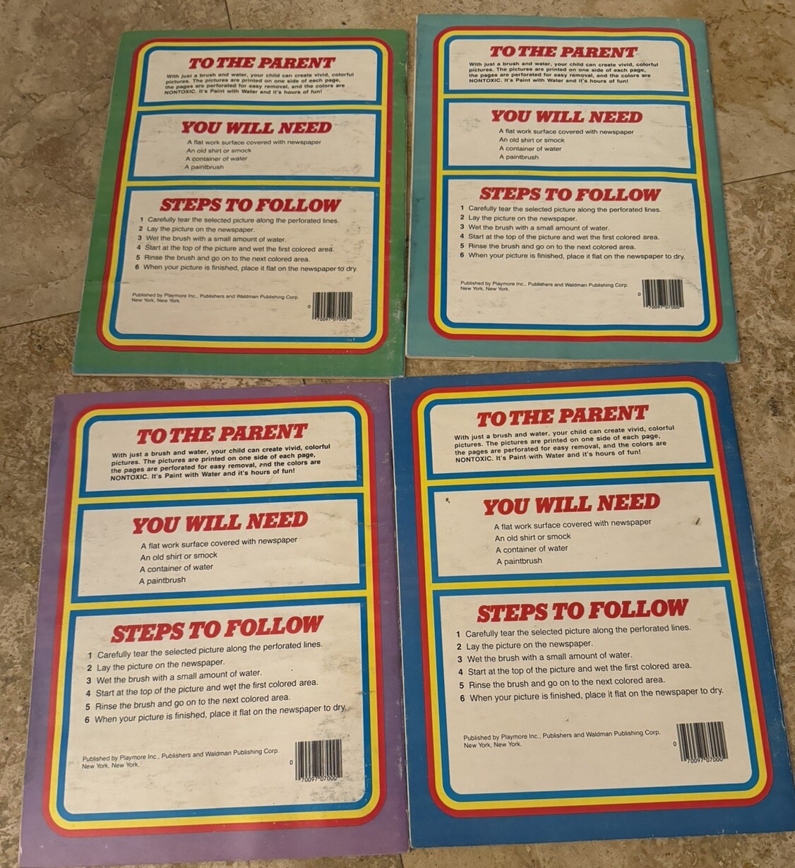 1983 Revell Lot of 4 Paint With Water Coloring Books unused shops boats trains