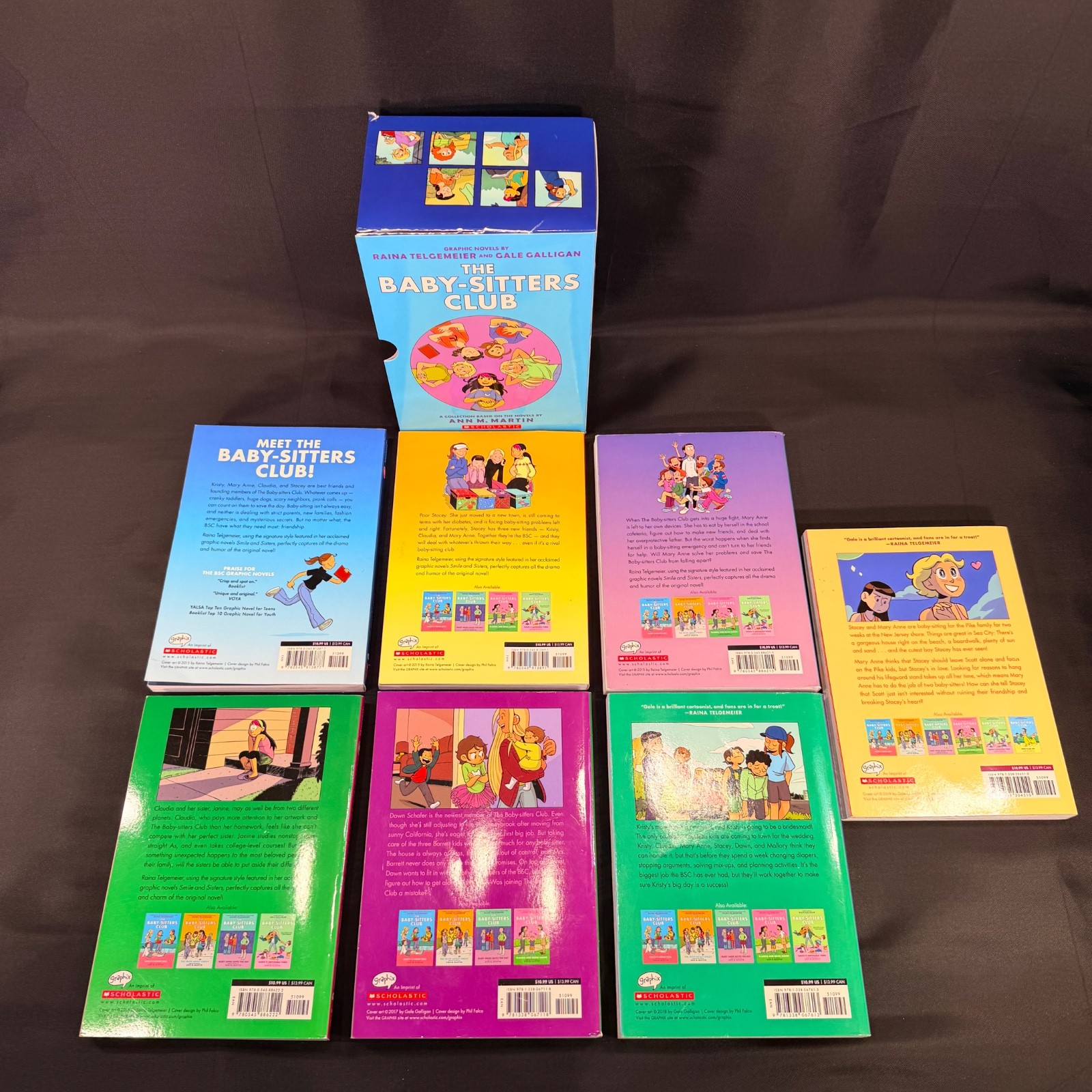 The Baby-Sitters Club #1-7 Graphic Novel Box Set by Raina Telgemeier Graphix COL