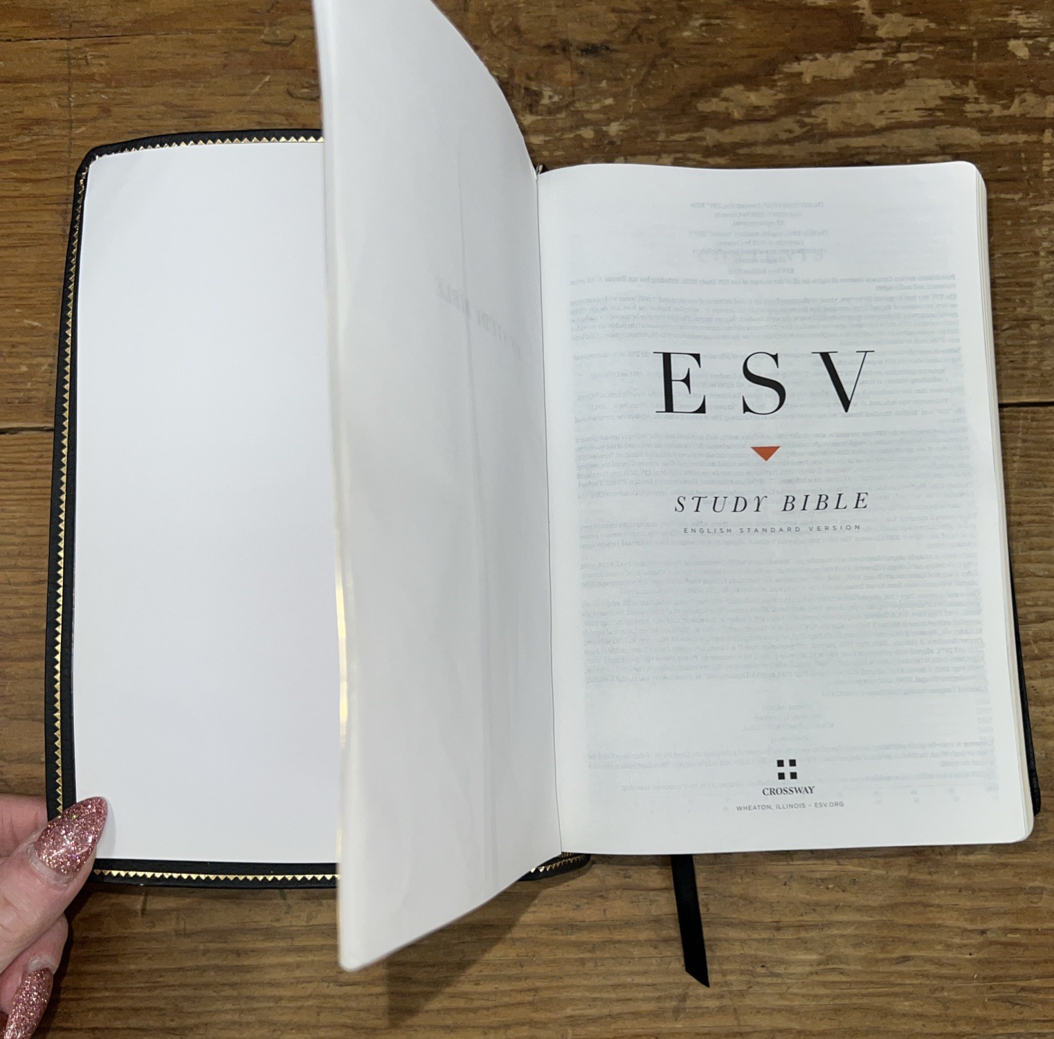 Crossway ESV Study Bible Black ABBA Genuine Leather USA Print 2008