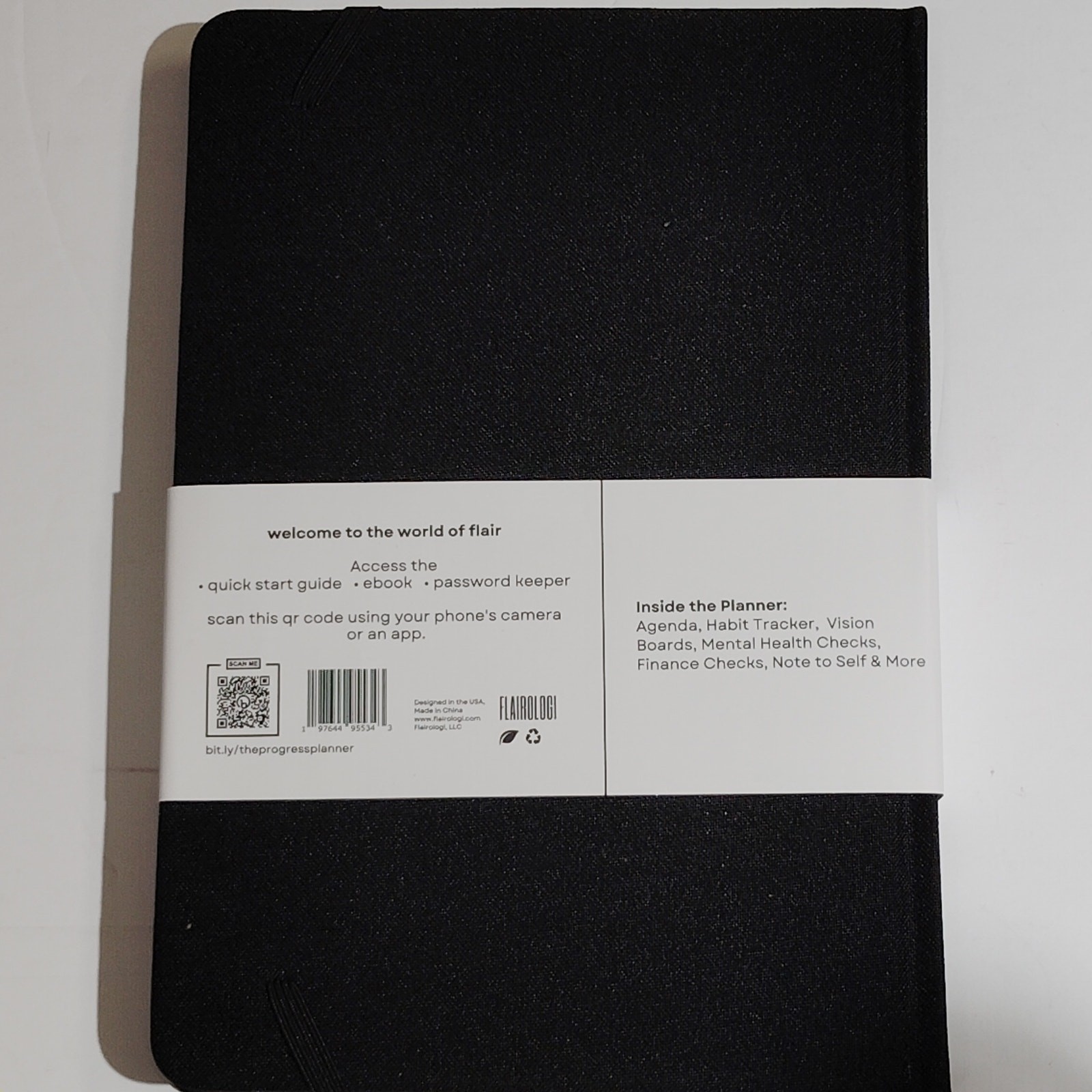 Progress Undated 365 Day Goal Setting, Progress Planner Notebook Black 196 Pages