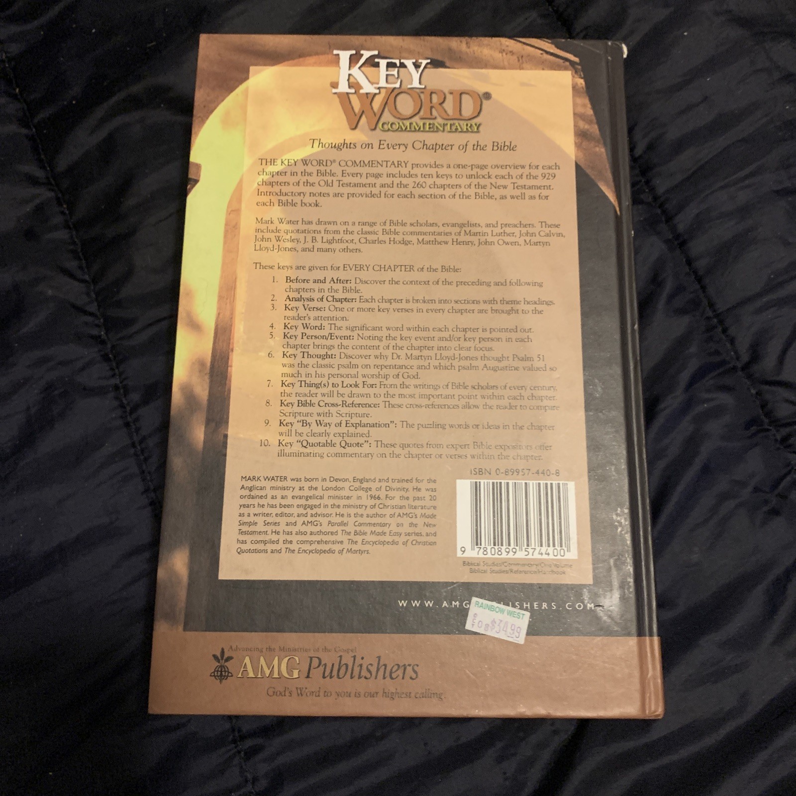 Key Word Commentary: Thoughts on Every Chapter of the Bible Mark Water – HC