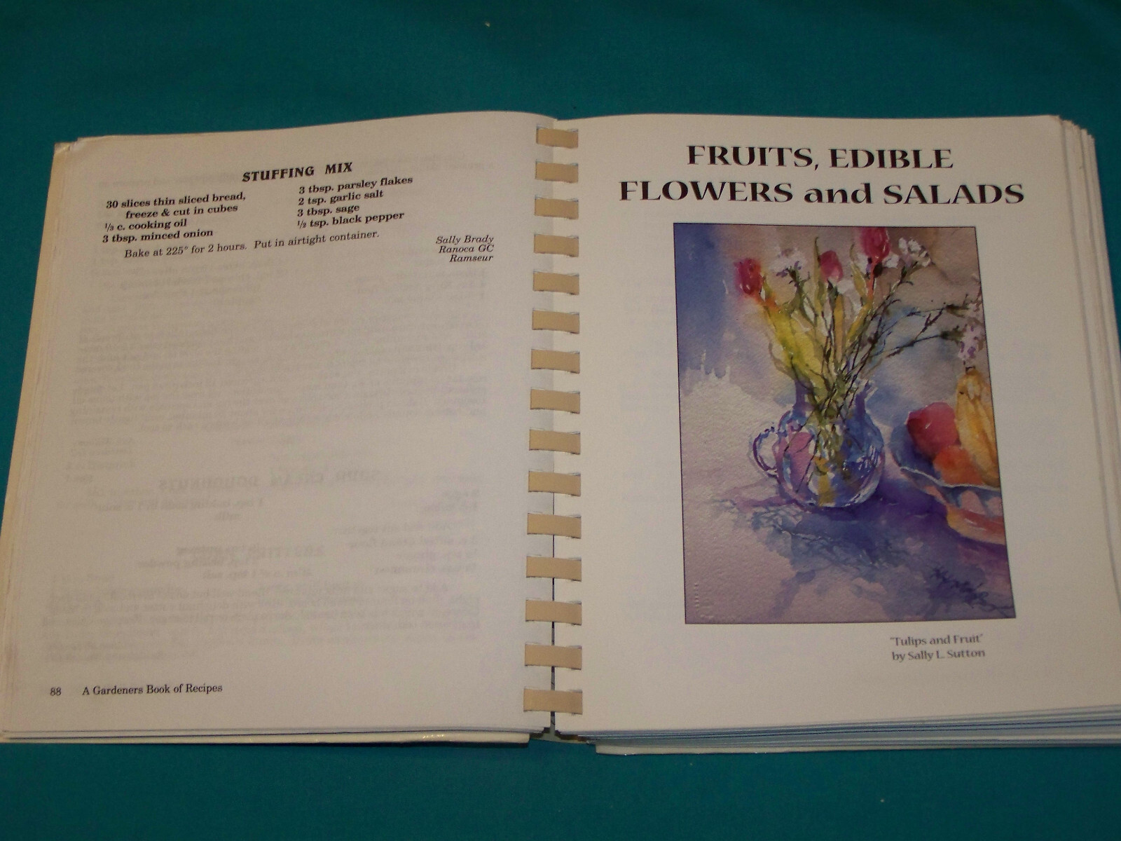 Garden Club of NC Cookbook Illustrated SIGNED by SALLY SUTTON artist 432 pages