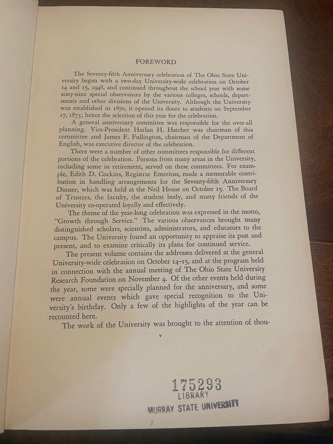History of The Ohio State University Volume VI 1951 University Press
