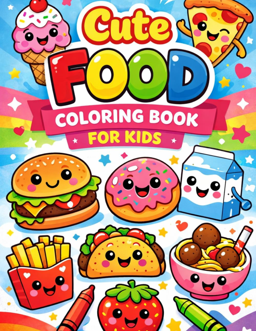 Yummy Friends Coloring Book for Kids Ages 4–8 26 Fun Pages