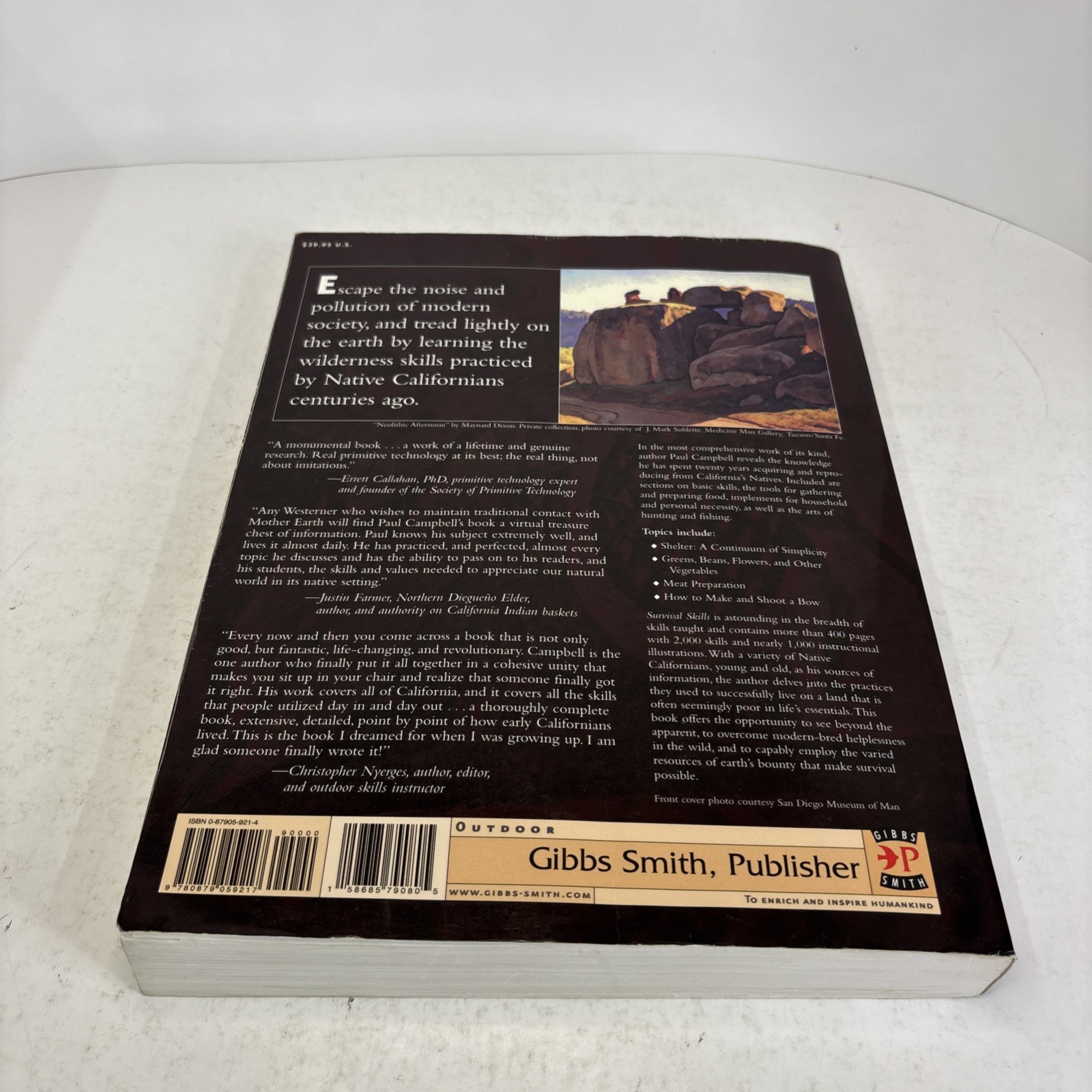 Survival Skills of Native California by Paul Campbell (2000, Gibbs Smith) – Good