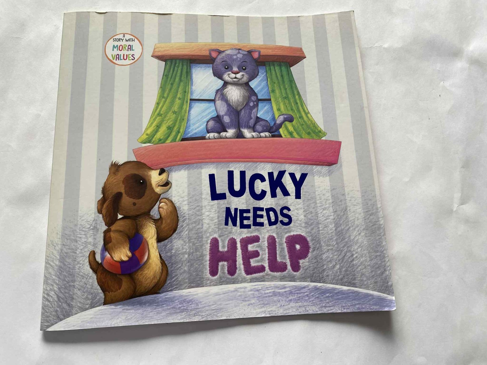 LUCKY NEEDS HELP – STORY BOOKS WITH MORAL VALUES Paper back Vision St. Book Good