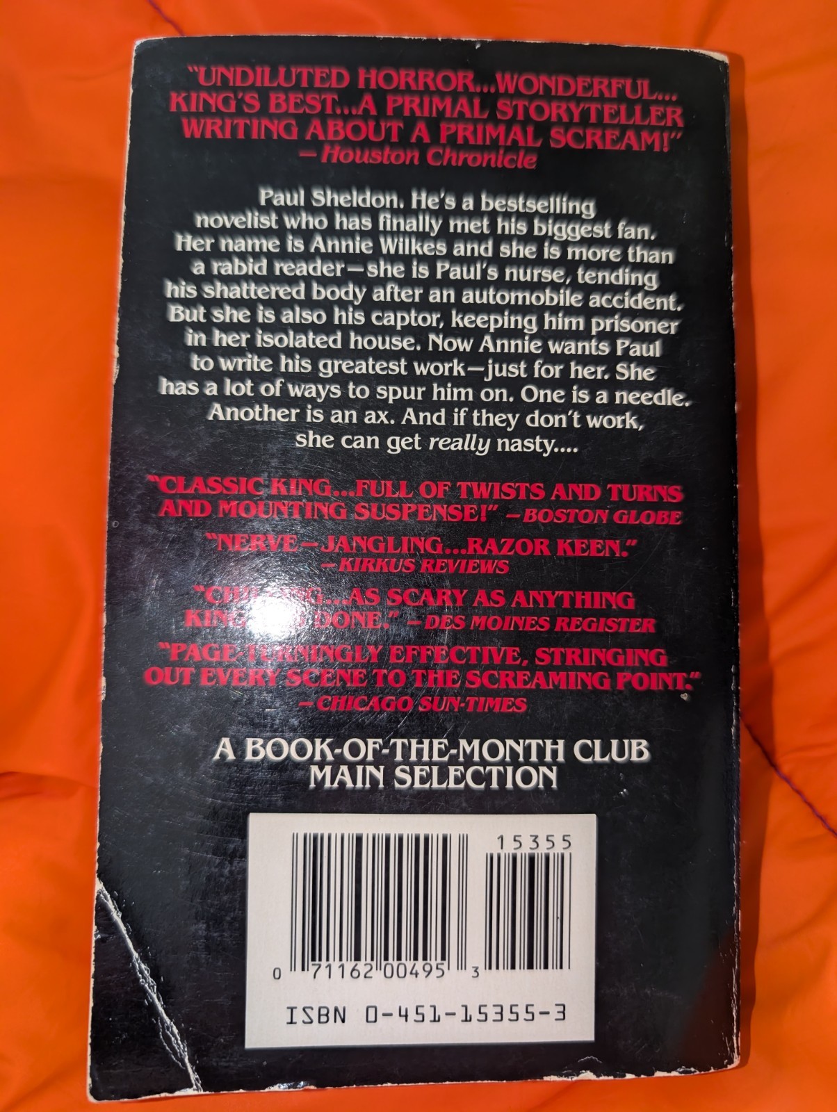 MISERY Stephen King Signet FIRST EDITION 1st Print PB 1988 Romance Cover Insert!