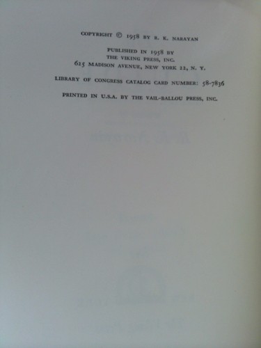 The Guide (1st THUS) by R. K. Narayan