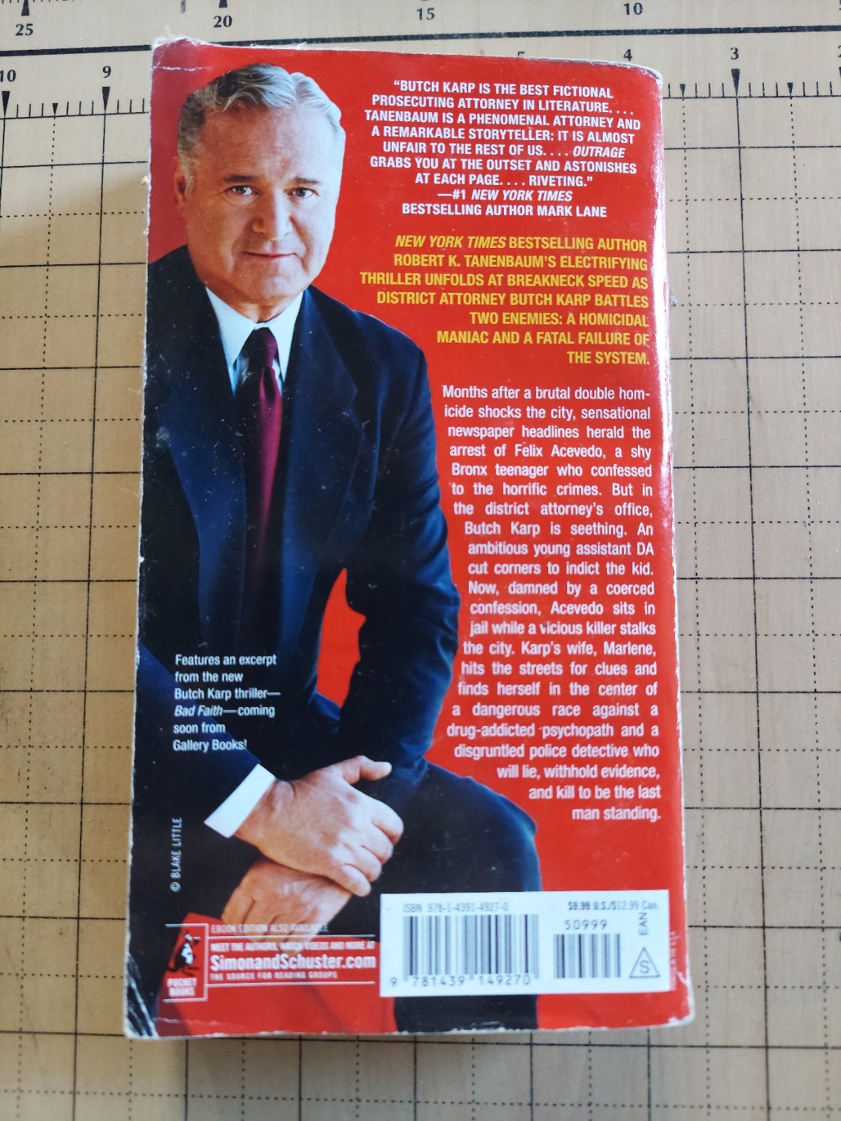 Outrage by Robert K. Tanenbaum (2012, Us-Tall Rack Paperback)